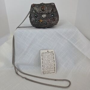 Embellished Multicolor Gem Accent Crossbody Bag